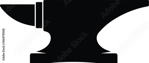 Classic blacksmith anvil tool strong metal shaping work symbol vector