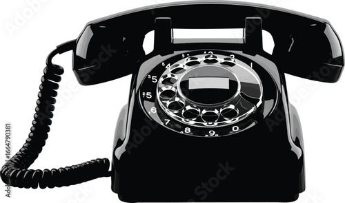 Retro rotary dial phone classic vintage communication device isolated vector