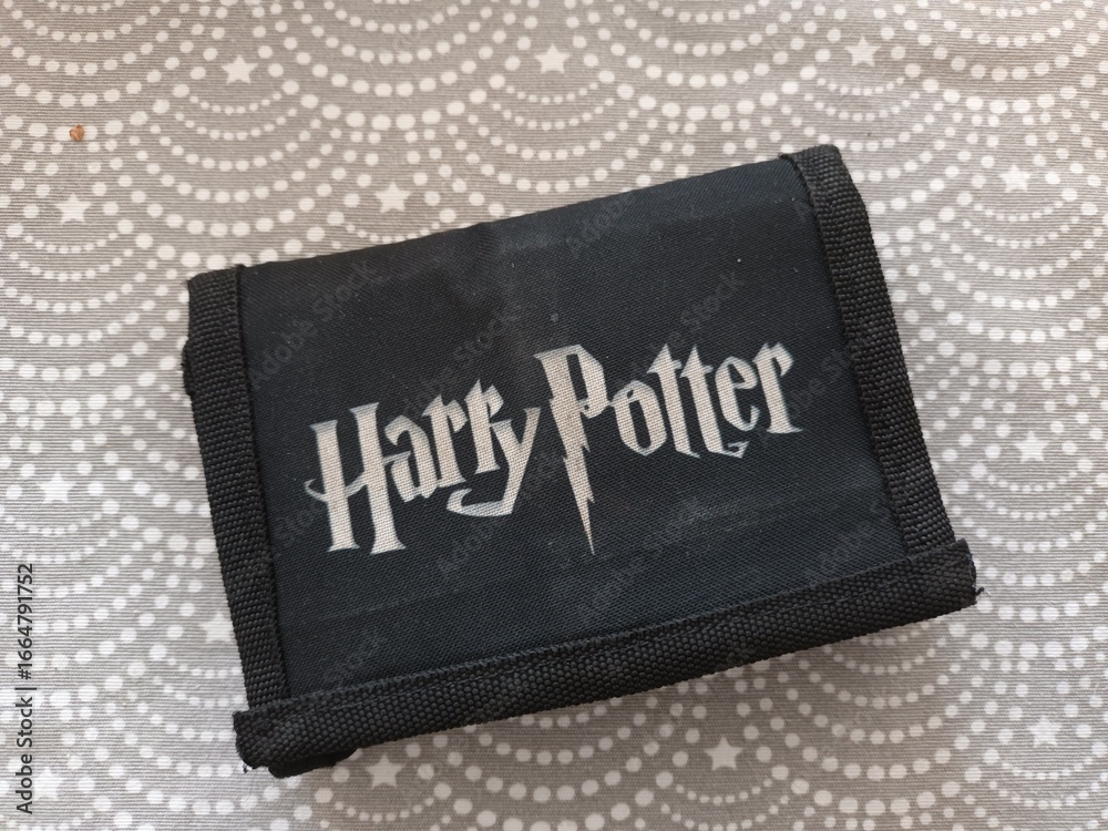 Naklejka premium Harry Potter Logo on a Black Wallet