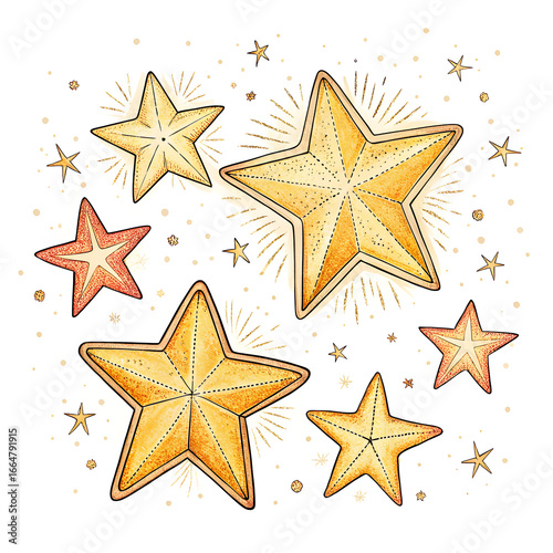 hand drawn sparkling stars collection
