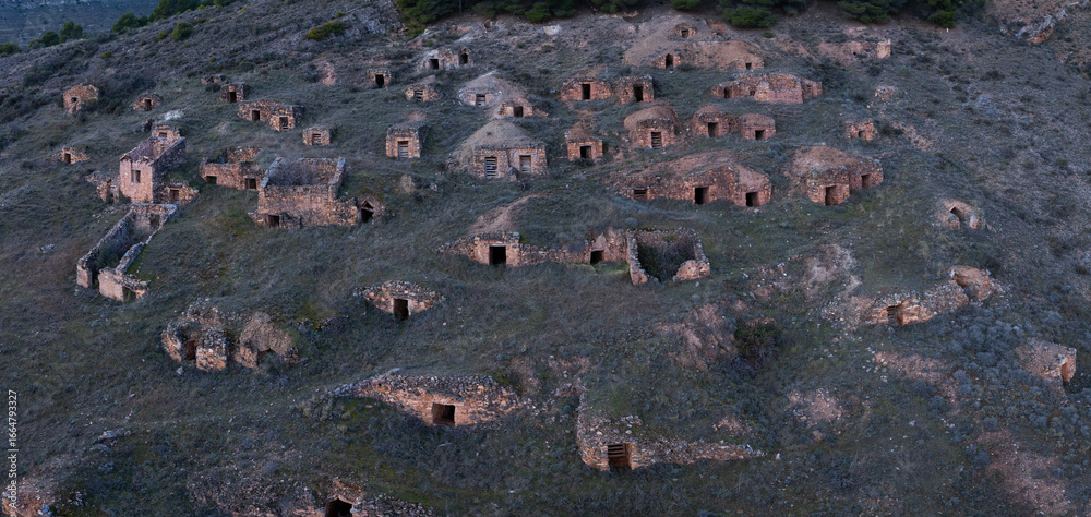 Fototapeta premium Winery-caves in the village of Torrijo de la Cañada, Calatayud Region, Zaragoza Province, Aragon, Spain, Europe
