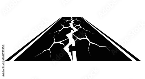 cracked road ahead highresolution transparent background vector illustration for design projects website layouts and app interfaces