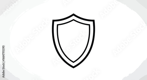 Elegant Shield Icon Design Emphasizing Security, Minimalist Art, Defense Concept Visual, White Background, Protection Theme, Shape