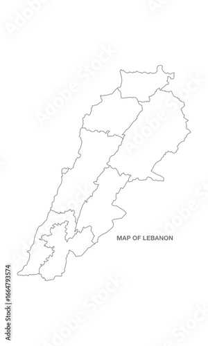 Wallpaper Mural White background of lebanon map with line art design Torontodigital.ca