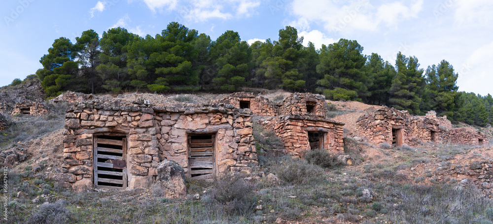 Winery-caves in the village of Torrijo de la Cañada, Calatayud Region, Zaragoza Province, Aragon, Spain, Europe Winery-caves in the village of Torrijo de la Cañada, Calatayud Region, Zaragoza Province, Aragon, Spain, Europe