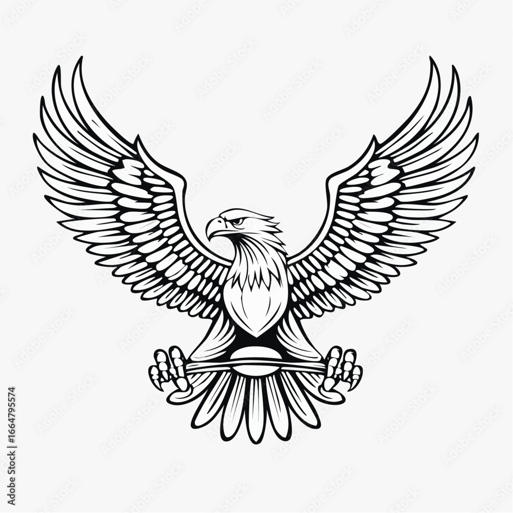 Obraz premium Majestic Eagle Illustration Powerful Bird of Prey Design