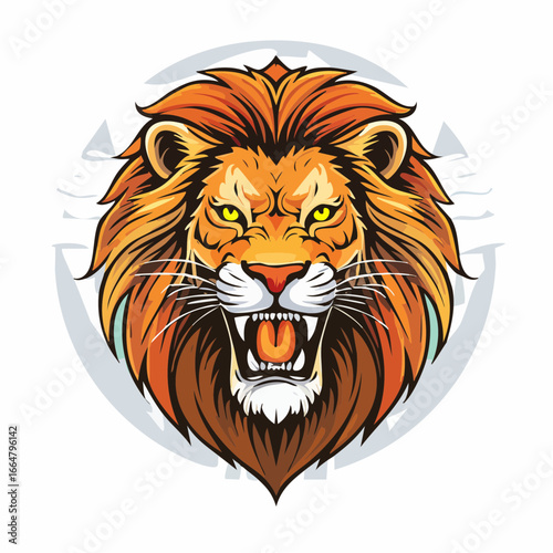 Powerful Lion Head Illustration