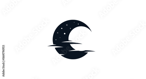 crescent moon with stars night sky illustration highresolution png with transparent background perfect for design projects