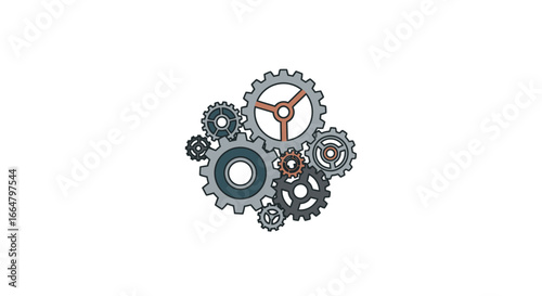 highresolution transparent background png of interlocking gears perfect for mechanical engineering and teamwork designs