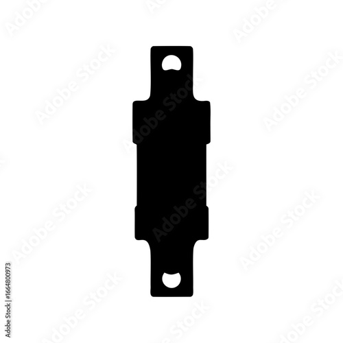 Black rectangular metal plate with rounded corners and circular mounting holes