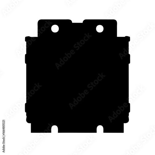 Silhouette of a modular contactor or relay switch with screw terminals
