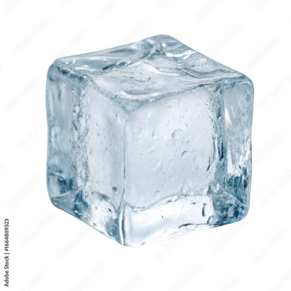 Obraz premium Clear ice cube isolated on transparent background