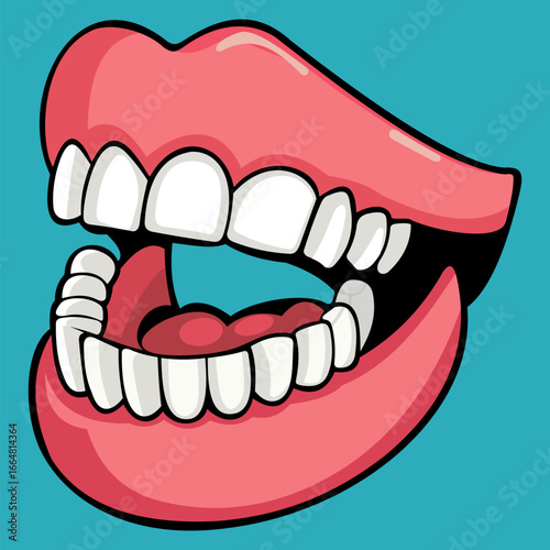 Jaw with teeth