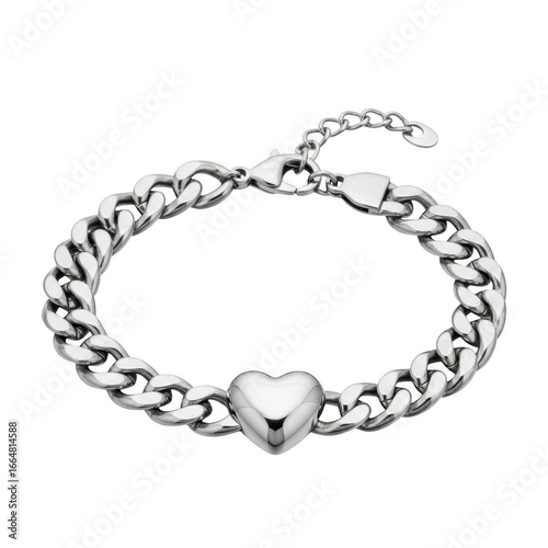 Wallpaper Mural Silver heart charm bracelet isolated on transparent background Torontodigital.ca