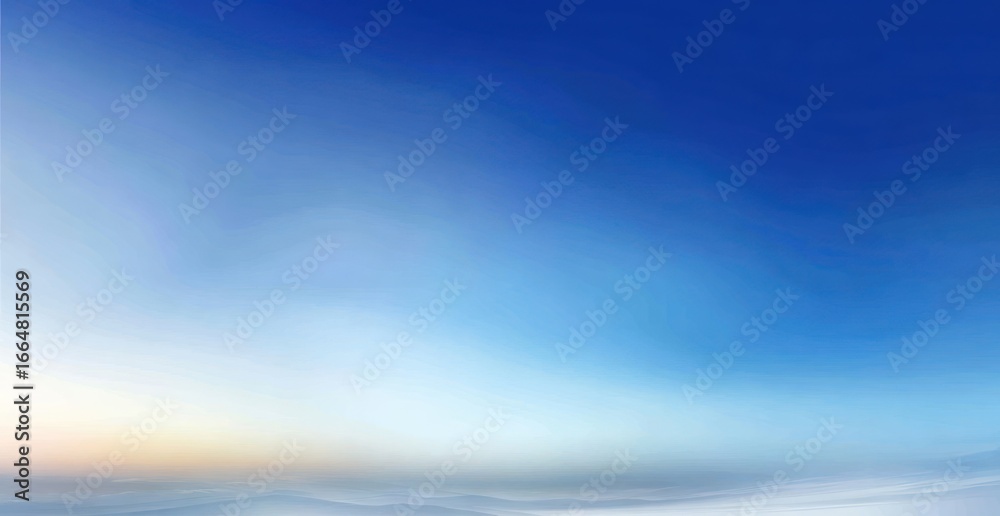 Fototapeta premium Graduated shades of blue sky and clouds.