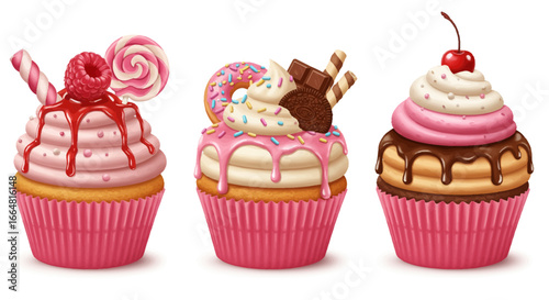 Gourmet Desserts Featuring Sweet Confections Decorated with Sprinkles Frosting and Toppings for Celebrations and Special Occasions