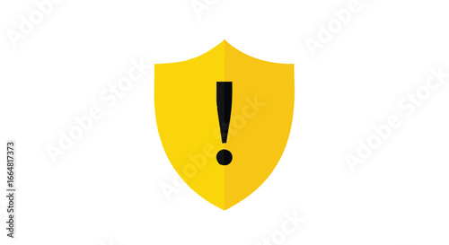 Caution Shield: Yellow Shield Signifying Alert, Protection, and Security Risk 57 Characters Symbol Warning Safeguarding Cybersecurity Awareness