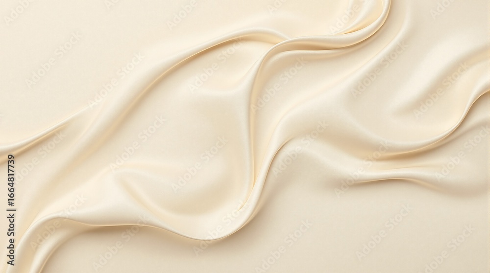 Obraz premium Elegant Creamy Silk Fabric with Soft Waves and Subtle Tones.