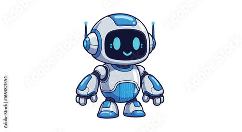 Charming Cartoon Robot with Friendly Expression Ready for Technological Adventures and Digital Learning Applications showcasing advanced ai 67