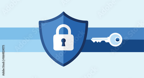 Digital Safety: A Visual Representation of Security with Key and Padlock Illustration 67 characters