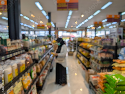 Wallpaper Mural  A blur of product shelves in a modern supermarket Torontodigital.ca