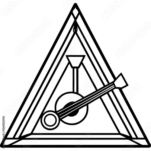 Minimalist Triangle Bell – Musical Art Vector