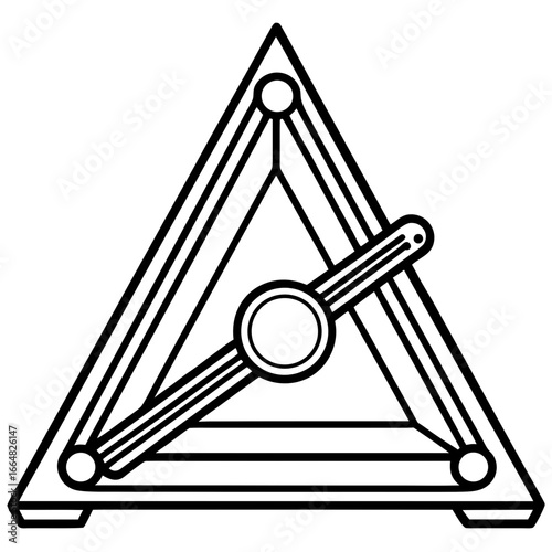 Minimalist Triangle Bell – Musical Art Vector