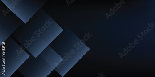 Modern black dark blue white abstract background. Minimal. Color gradient. Web banner. Geometric shape. 3d effect. Lines stripes triangles. Design. Futuristic. Metal metallic effect. Luxury. Premium.
