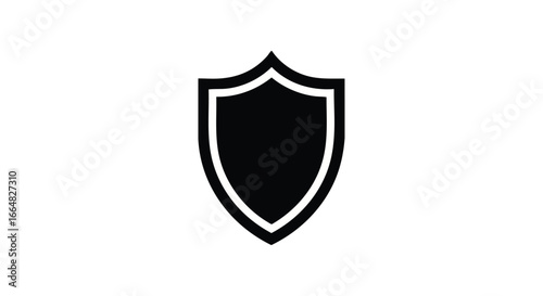 Protective Shield Icon with Strong Edges Depicting Safety and Security in a Modern Isolated Vector Illustration