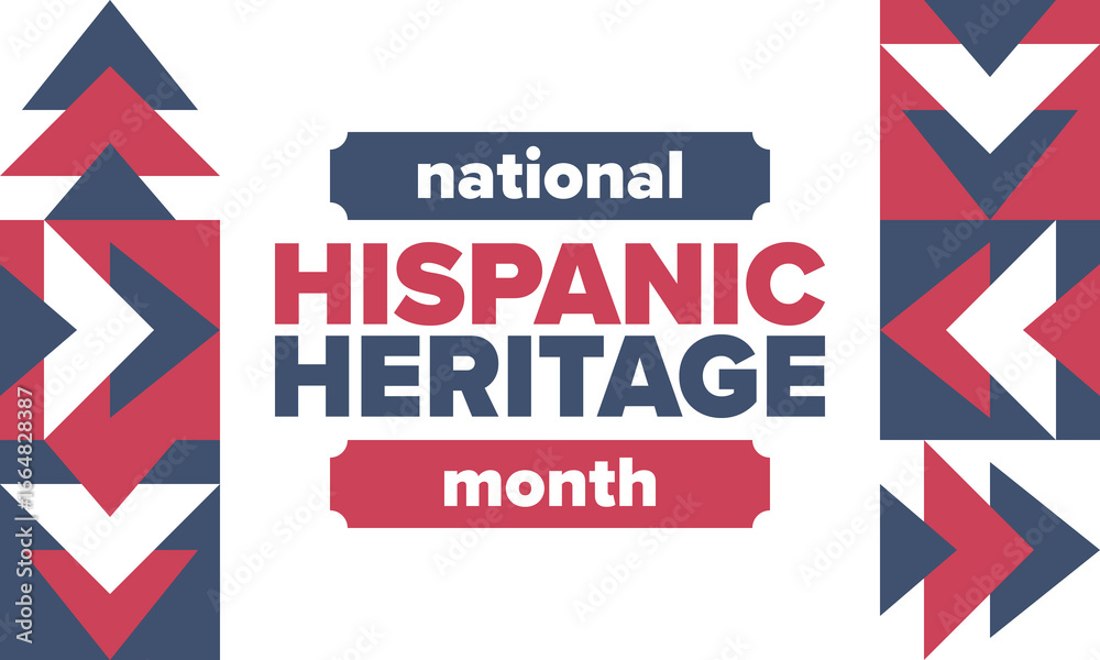 Fototapeta premium National Hispanic Heritage Month in September and October. Hispanic and Latino Americans culture. Celebrate annual in United States. Poster, card, banner and background. Vector illustration