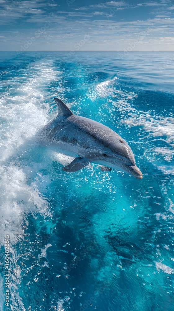 Fototapeta premium Dolphin Leaping from the Ocean