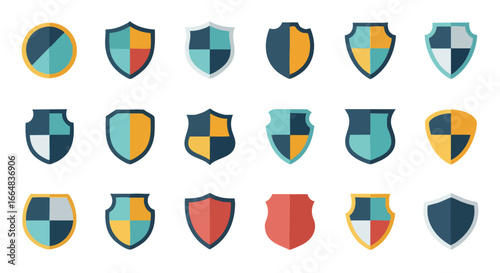 Collection of Varied Shield Icons Showcasing Modern Flat Design and Distinctive Styles 150x150 vector illustration 150x150 vector illustration