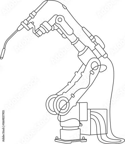 Automation Robotic Arm Vector for Smart Factory and Engineering