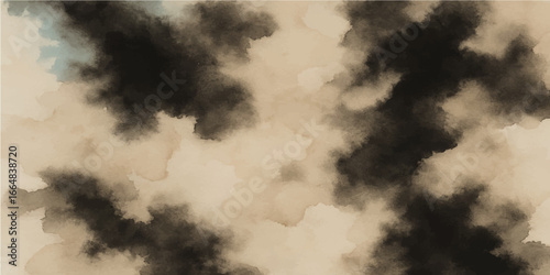 Dramatic cloudy sky with dark clouds and sunlight