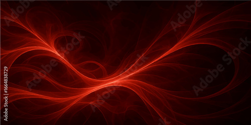 Red abstract fractal background with fiery patterns and dynamic shapes