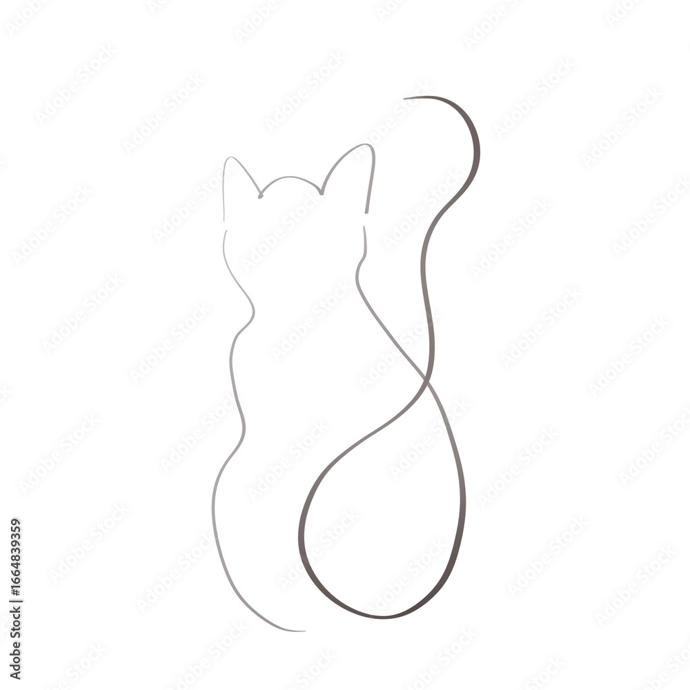 Obraz premium cat line art drawing icon