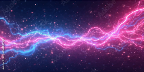 Abstract light space background with glowing lines and stars