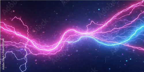 Abstract blue and light background with lightning effects