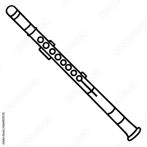 Ornamental Flute Silhouette Design