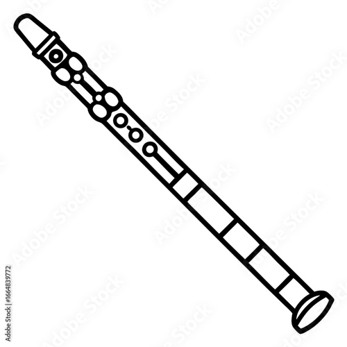 Ornamental Flute Silhouette Design