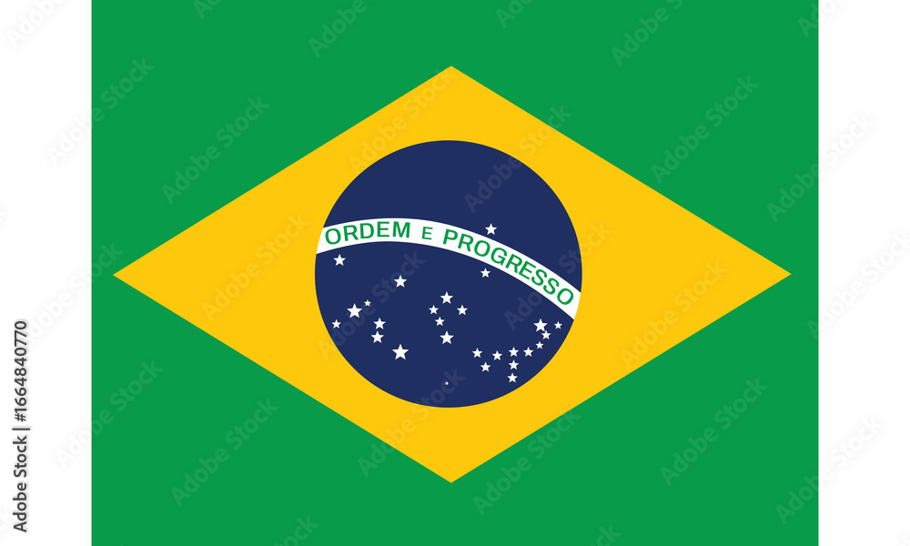 Obraz premium The flag of Brazil. Flag icon. Standard&nbsp;color.