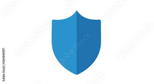 Isolated blue shield vector illustration on a white background symbolizing safety and protection, perfect for security or antivirus concepts