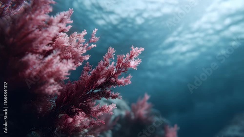 Swaying soft coral in the underwater ocean currents