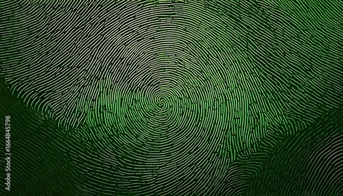 Abstract green concentric circles resembling a fingerprint pattern