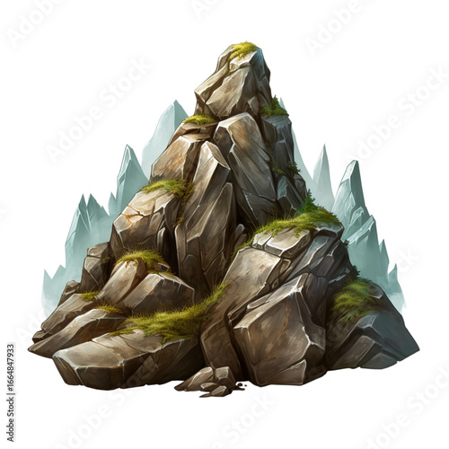 Sharp Pointed Rocks in the Mountain isolated png