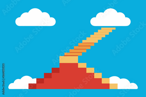 Endless Stairway Disappearing into Clouds