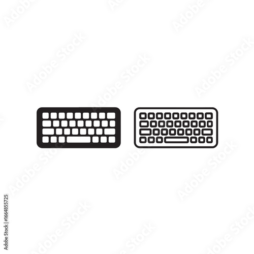 Black and White Keyboard Icon Set