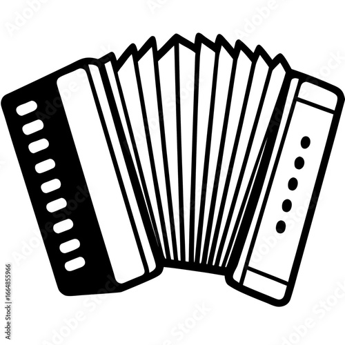 Retro Accordion Music Sketch Vector