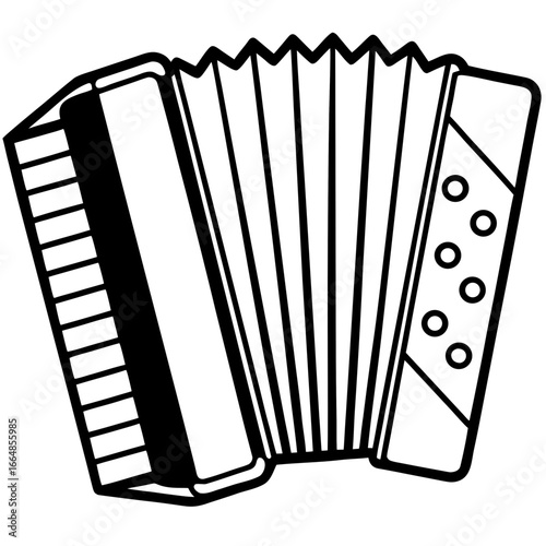 Retro Accordion Music Sketch Vector