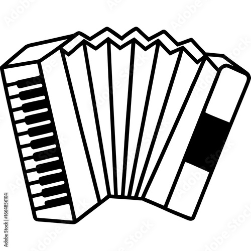 Retro Accordion Music Sketch Vector